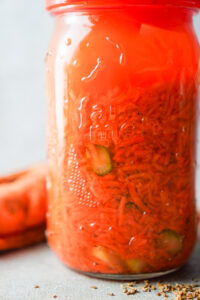 Karotten fermentiert in Fenchel-Gewürzsud