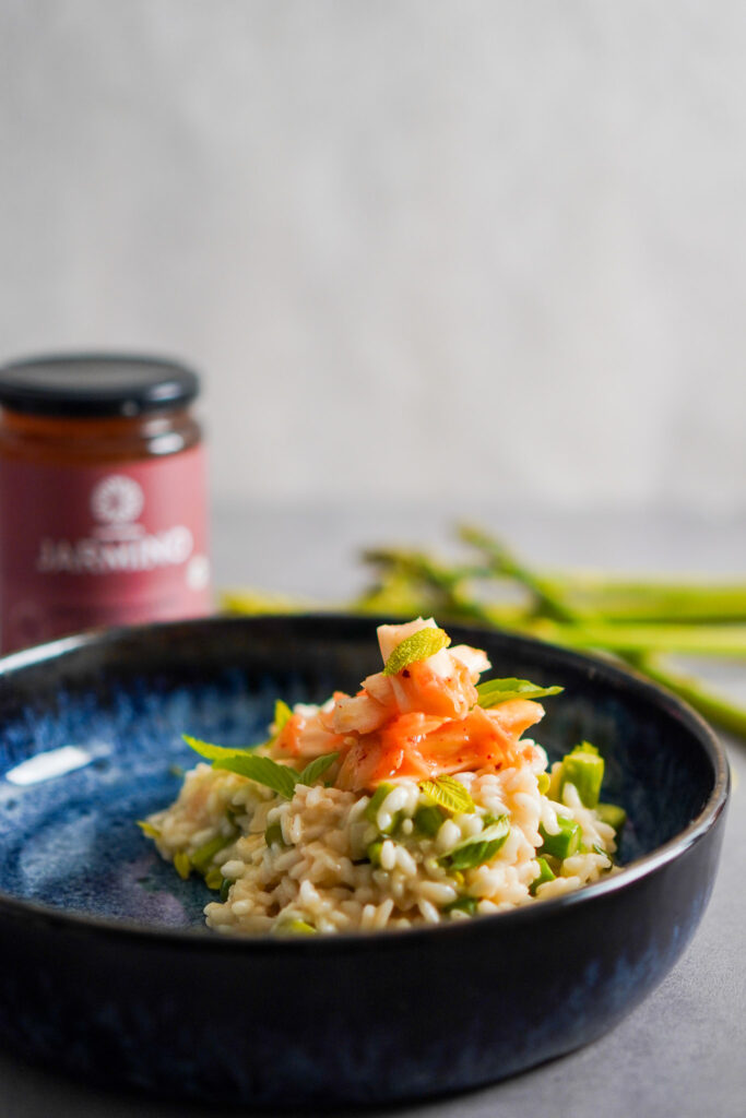 Risotto mit Spargel und Spargel-Kimchi